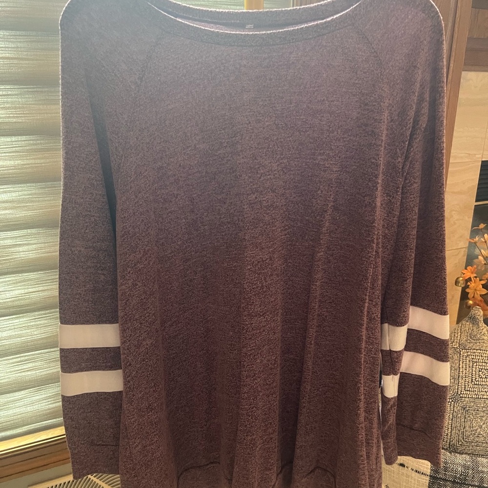 Women's Purple Sweater with White Stripes